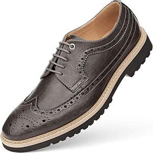 GM GOLAIMAN Men's Dress Shoes Wingtip Oxfords Formal Lace-Up Stylish Brogue